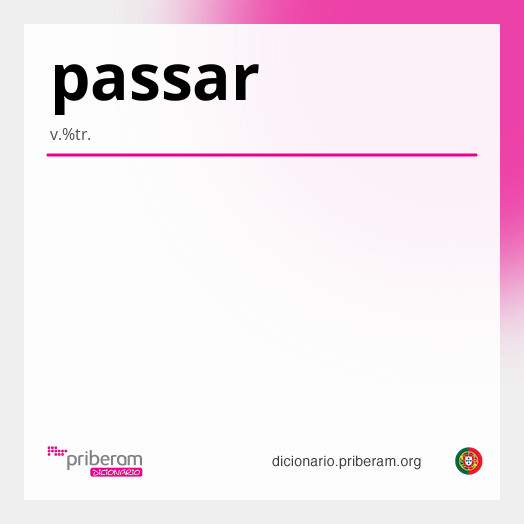 Significado de passar