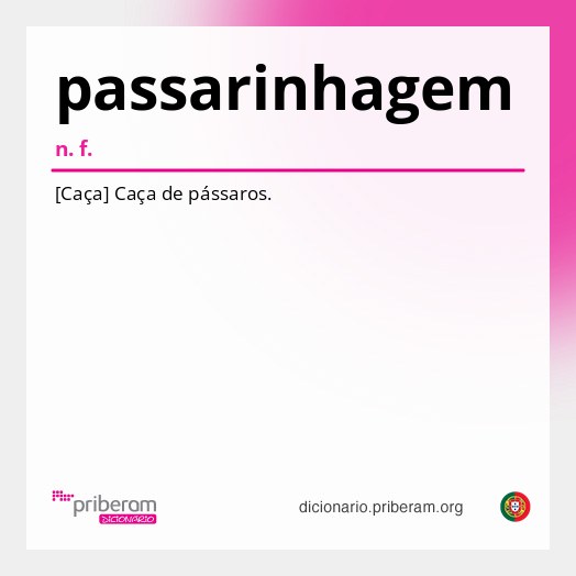 Significado de passarinhagem