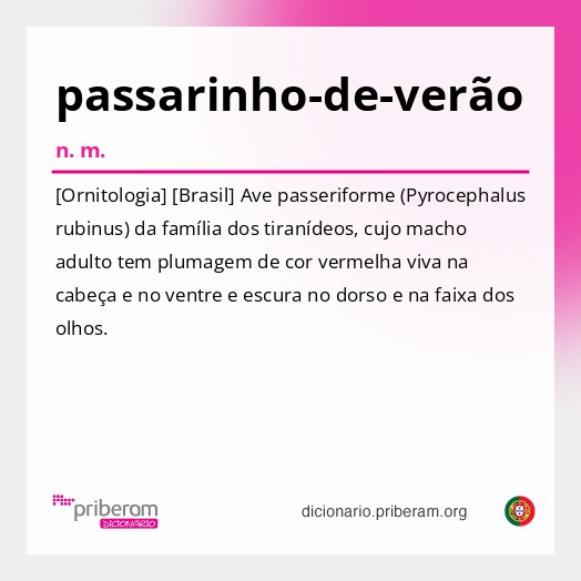 Significado de passarinho-de-verão