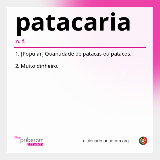 Significado de patacaria