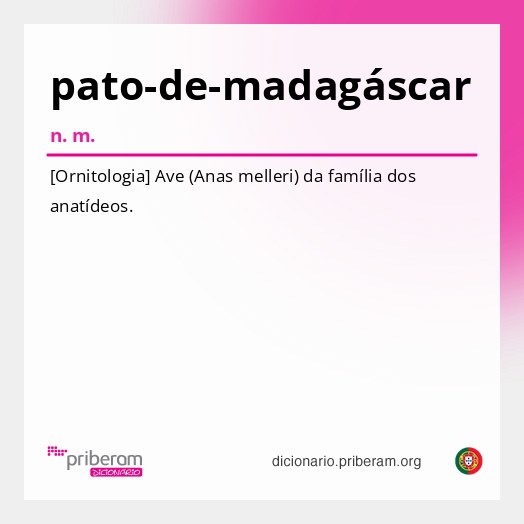 Significado de pato-de-madagáscar