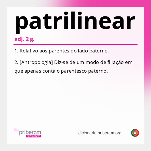 Significado de patrilinear