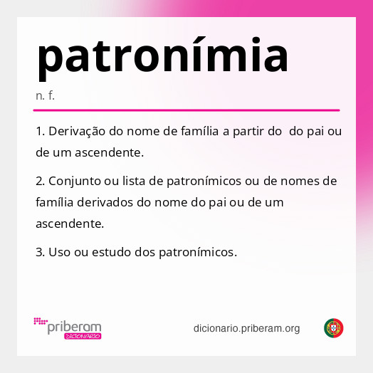 Significado de patronímia