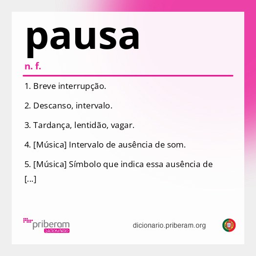 Significado de pausa