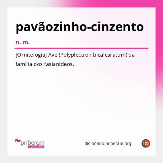 Significado de pavãozinho-cinzento
