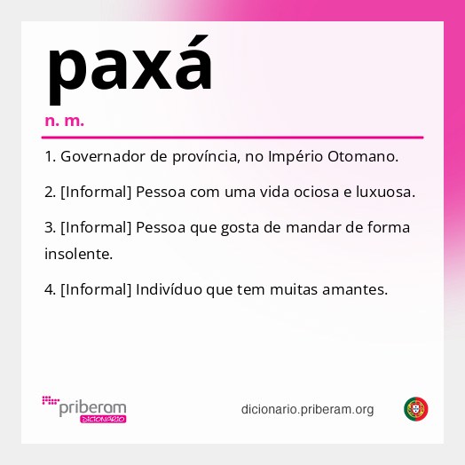 Significado de paxá