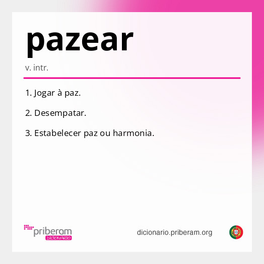 Significado de pazear