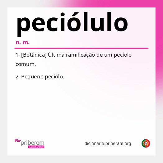 Significado de peciólulo