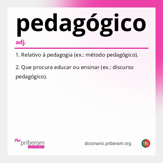 Significado de pedagógico