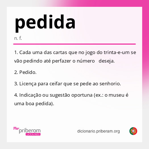 Significado de pedida
