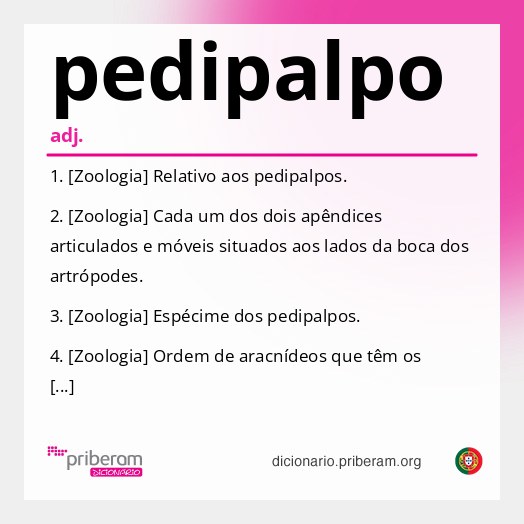 Significado de pedipalpo
