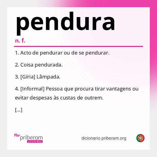 Significado de pendura