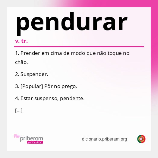 Significado de pendurar