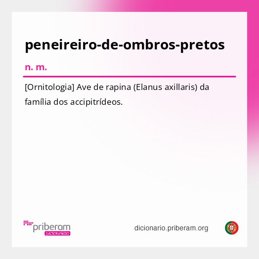 Significado de peneireiro-de-ombros-pretos