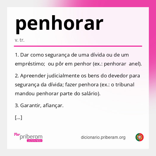 Significado de penhorar