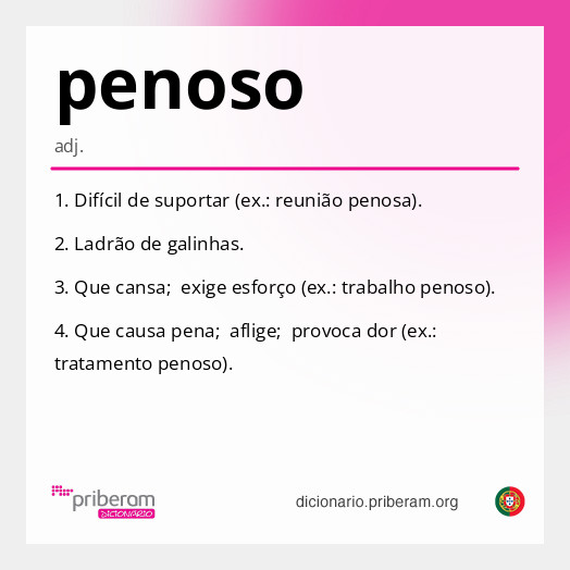 Significado de penoso