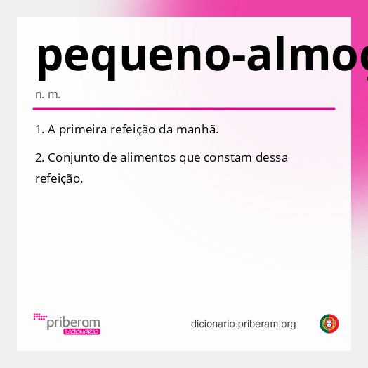 Significado de pequeno-almoço
