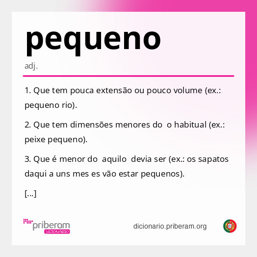 Significado de pequeno