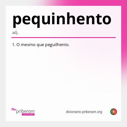 Significado de pequinhento