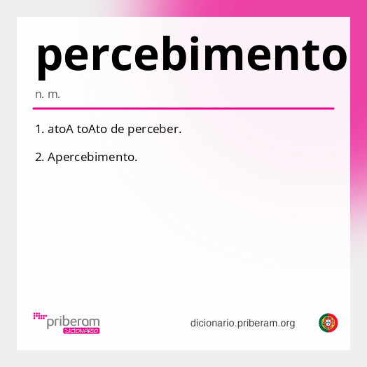 Significado de percebimento