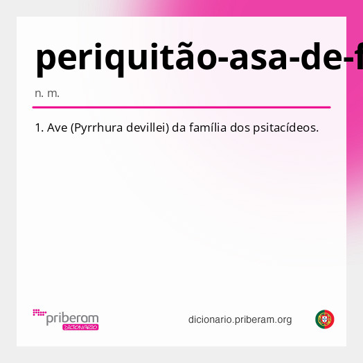 Significado de periquitão-asa-de-fogo