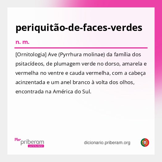 Significado de periquitão-de-faces-verdes