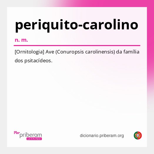 Significado de periquito-carolino