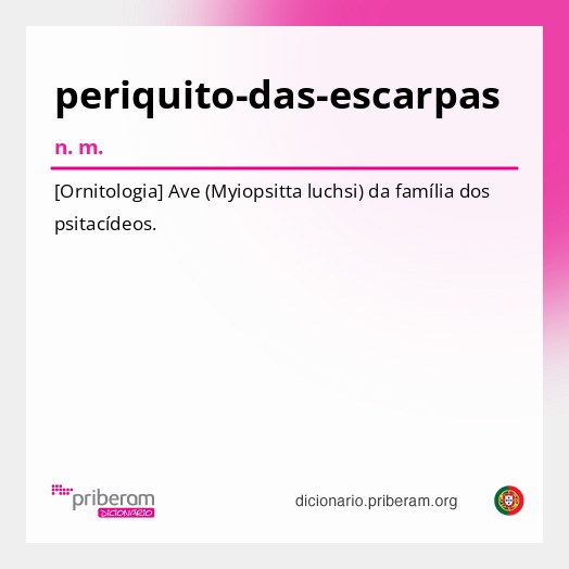 Significado de periquito-das-escarpas