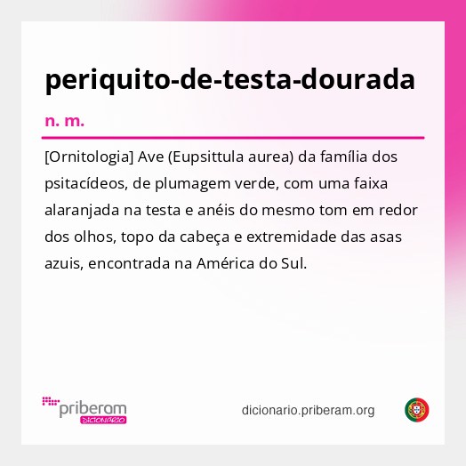 Significado de periquito-de-testa-dourada