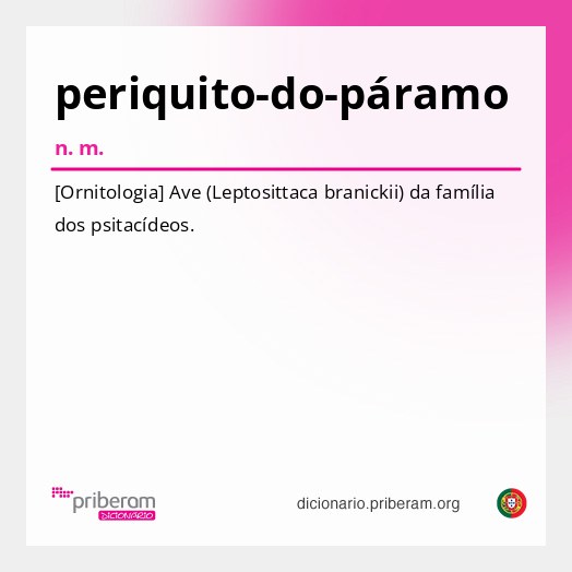 Significado de periquito-do-páramo