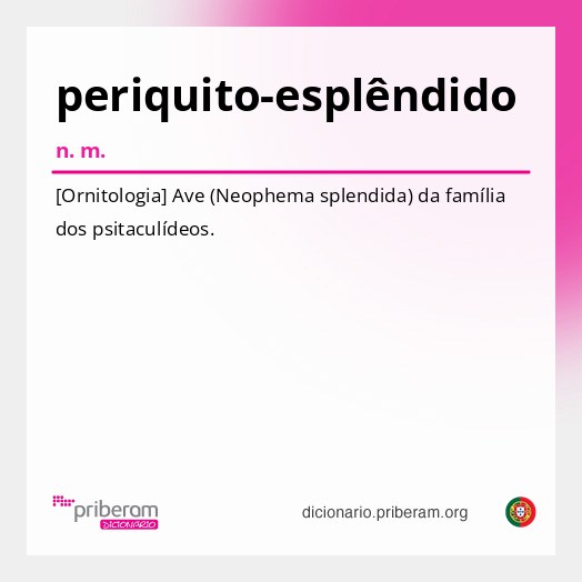 Significado de periquito-esplêndido