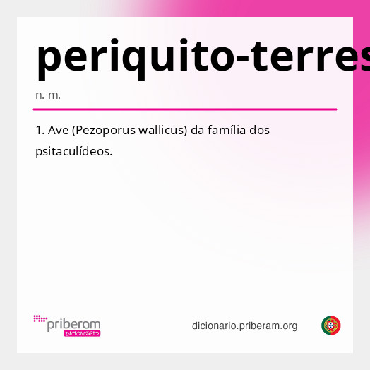 Significado de periquito-terrestre