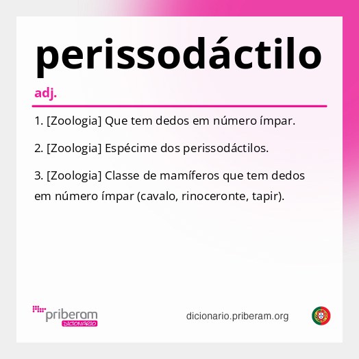 Significado de perissodáctilo