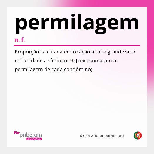 Significado de permilagem