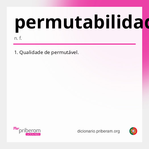Significado de permutabilidade