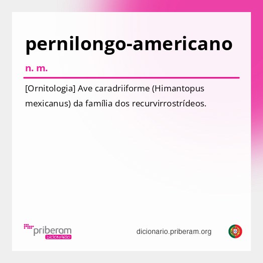Significado de pernilongo-americano