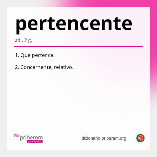 Significado de pertencente