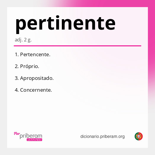 Significado de pertinente