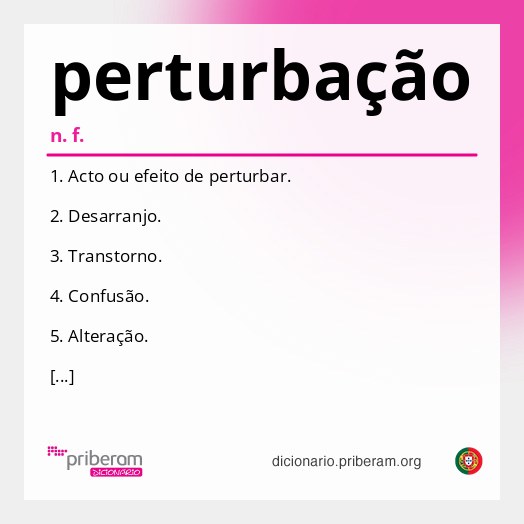 Significado de perturbação