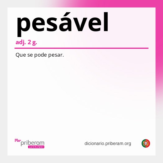 Significado de pesável