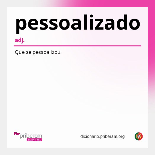 Significado de pessoalizado