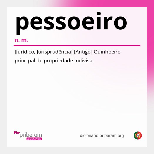 Significado de pessoeiro