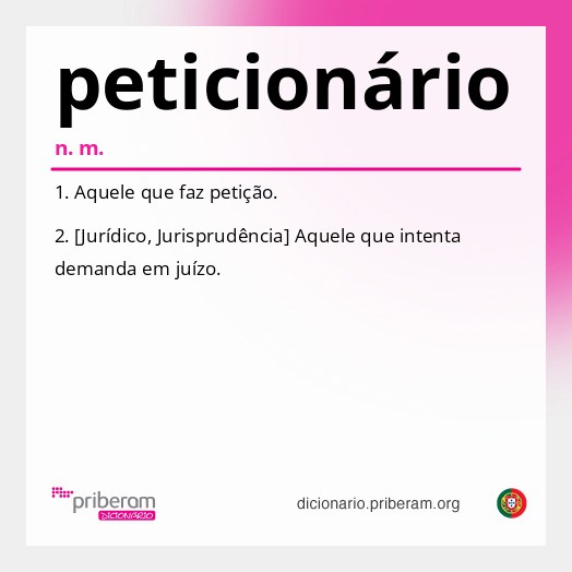 Significado de peticionário