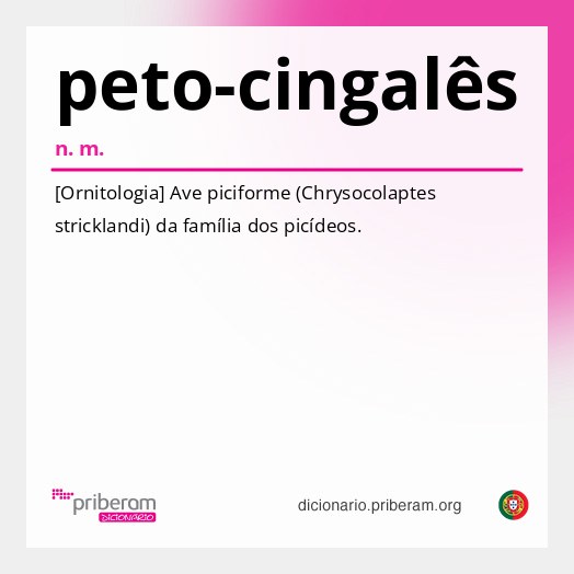Significado de peto-cingalês