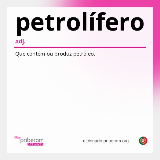 Significado de petrolífero