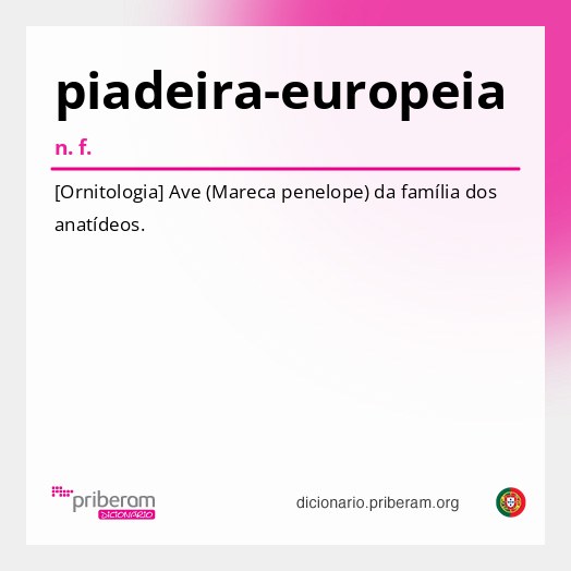 Significado de piadeira-europeia