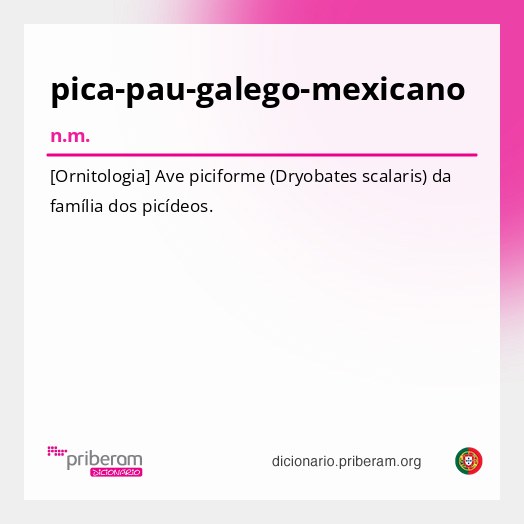 Significado de pica-pau-galego-mexicano