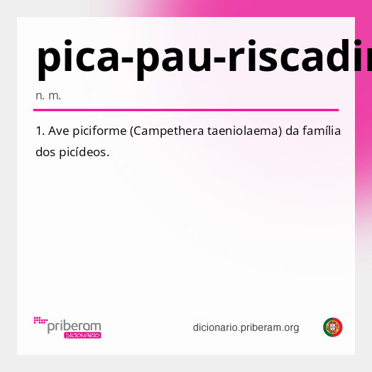 Significado de pica-pau-riscadinho