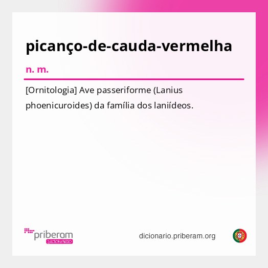 Significado de picanço-de-cauda-vermelha