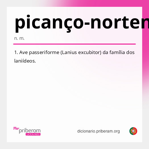 Significado de picanço-nortenho
